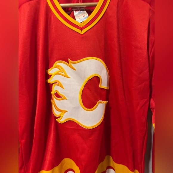 Vtg CCM Maska Calgary Flames NHL Hockey Jersey - Picture 4 of 8